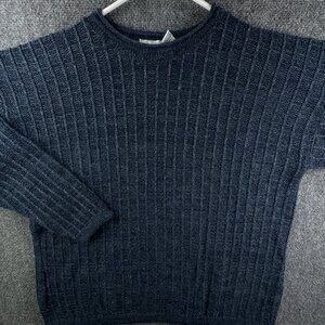 VTG New Era USA Made Knit Sweater XL Blue Pullover Crew Neck Acrylic Adult Rare